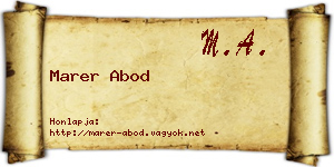 Marer Abod névjegykártya